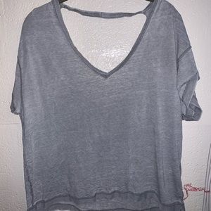 free people light blue/grey tshirt